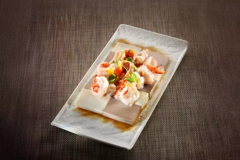 百花蒸鴛鴦豆腐